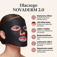 Rivlo NOVADERM 2.0 – sylikonowa maska do terapii światłem LED 2